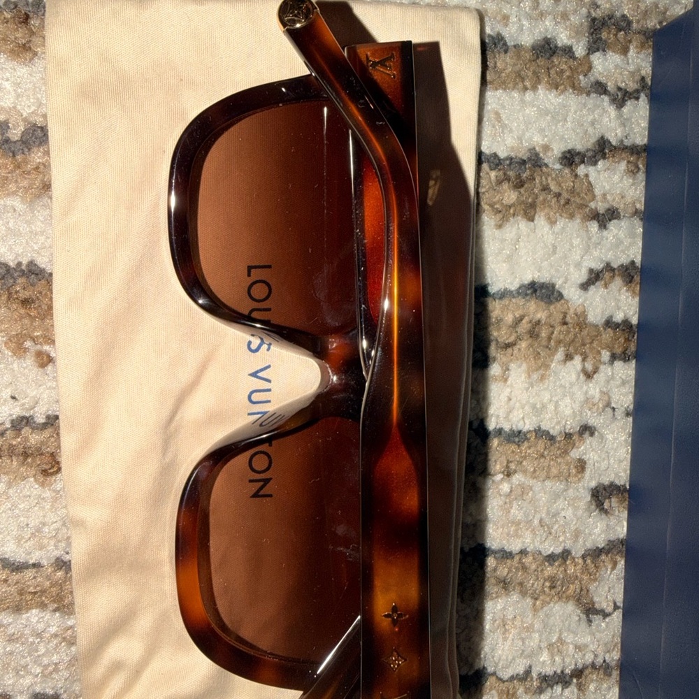 Louis Vuitton Brown Sunglasses with Gold Accents - Picture 3 of 5